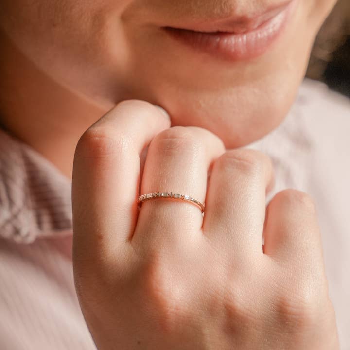 Made By Mary - Vente Bague avec plusieurs pierres - Bague en code Morse Ily