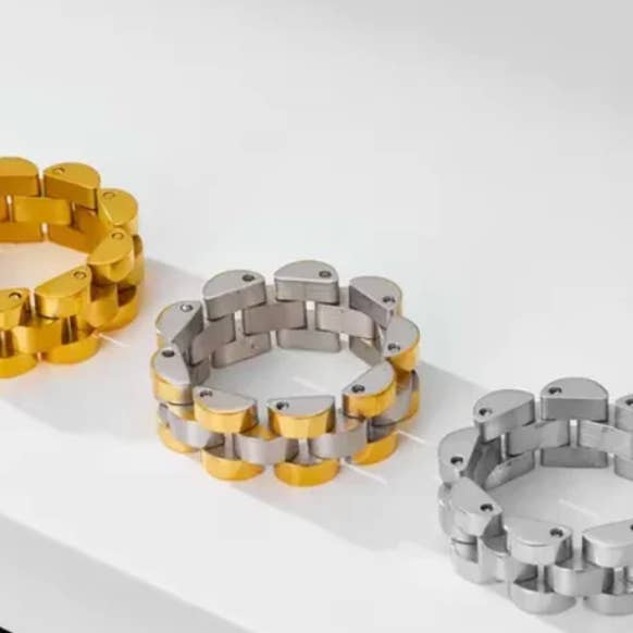 Roll X- Watch band Ring- Stainless steel 14K and other Purchase Wholesale rollos tela. Free Returns & Net 60 Terms on Faire trending on Faire.