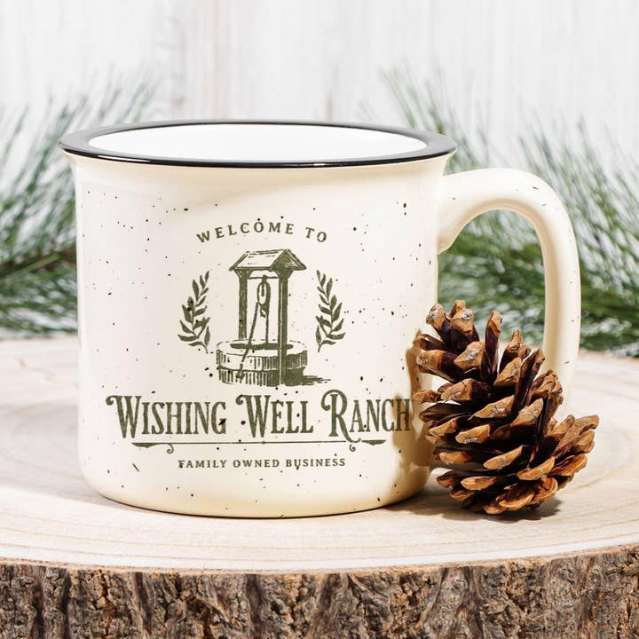 Wishing Well Ranch Fläckig Keramisk Campingmugg för wholesale av The Bean Workshop