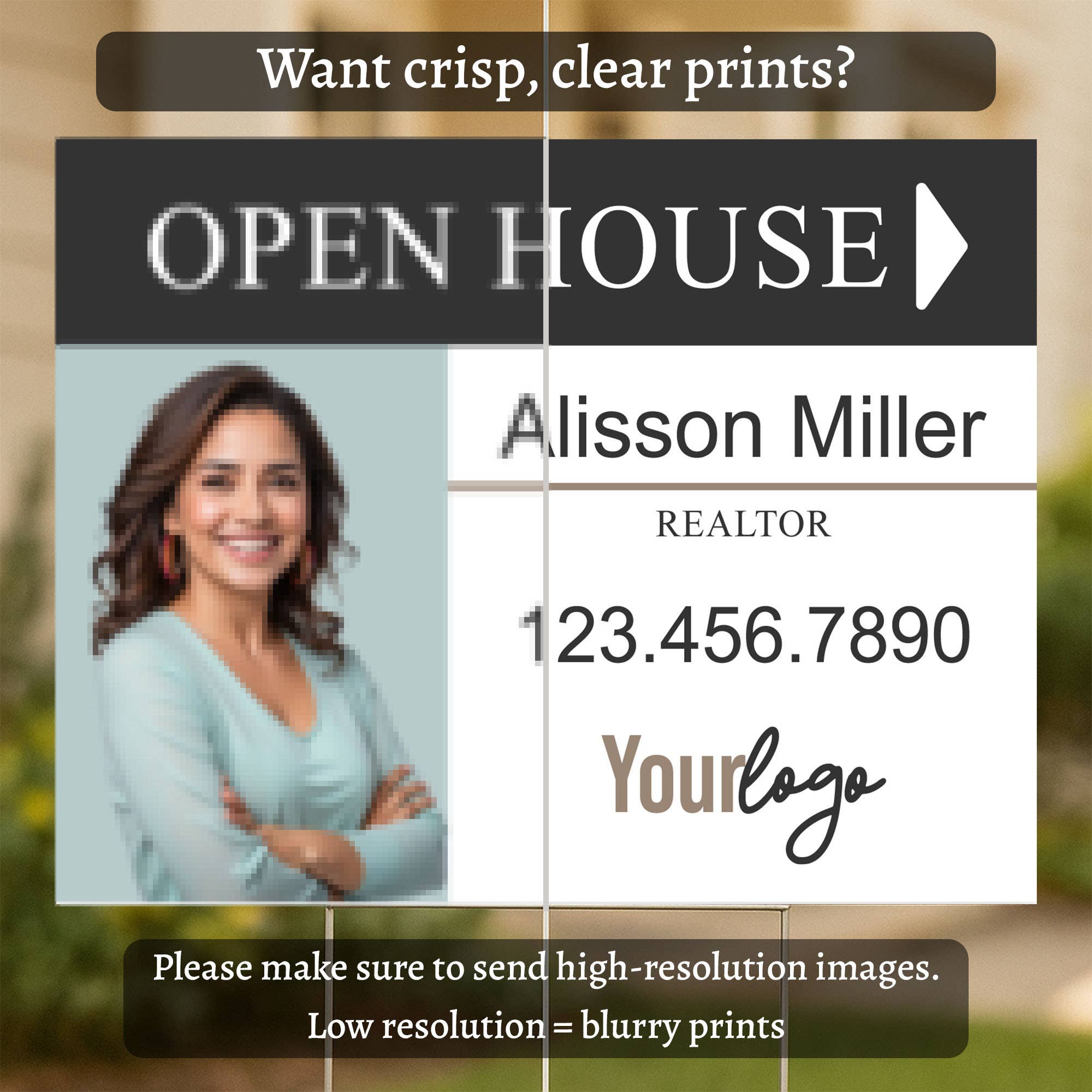 Famgraving – wholesale Sign – Custom Open House Yard Signs for Real Estate with Stakes9