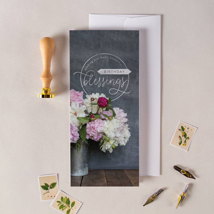 Blessings Premium Matte Thinking of You Card for wholesale by P. Graham Dunn