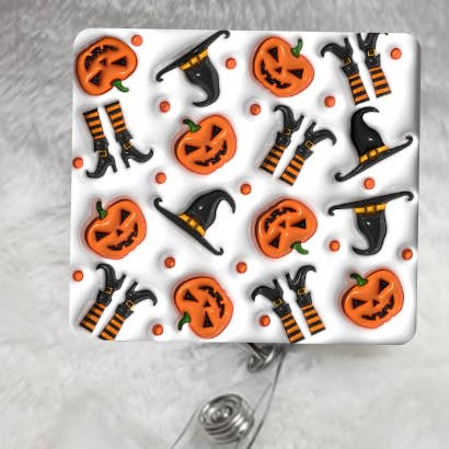 Glitter and Glue 4 You - Wholesale Badge Accessory - Women's - Halloween Witch Legs 3D Badge Reel, Retractable, ID Badge0