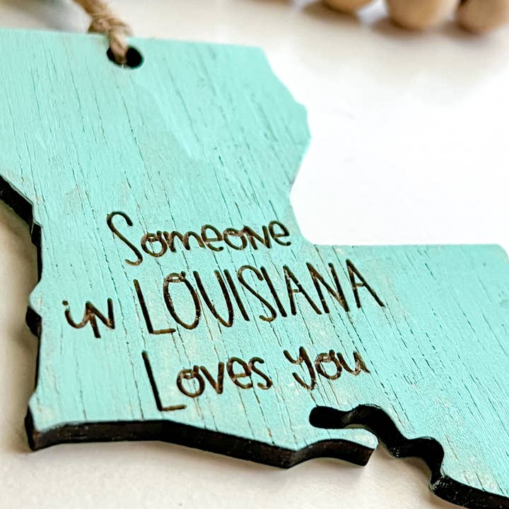 Geaux Magnolia - Wholesale Ornament - Turquoise Someone in Louisiana Loves You Ornament4