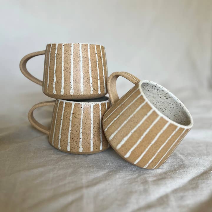 Void & Form Ceramics - Wholesale Coffee Mug - Cream Line Mug0