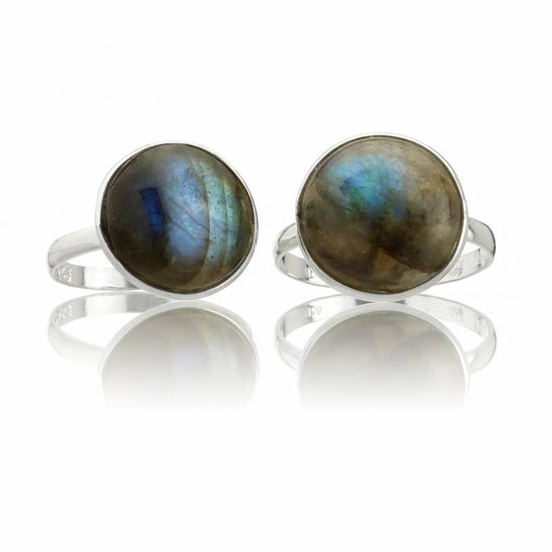 UniArt - Wholesale Cocktail/Statement Ring - 925 silver ring with natural stone, round model b...2