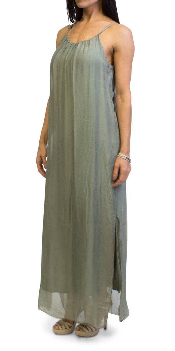 Gigi Moda - Wholesale Dress - Women's - Silk Spaghetti Maxi Dress12