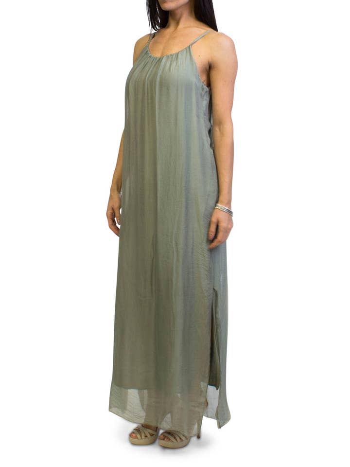 Gigi Moda - Wholesale Dress - Women's - Silk Spaghetti Maxi Dress12