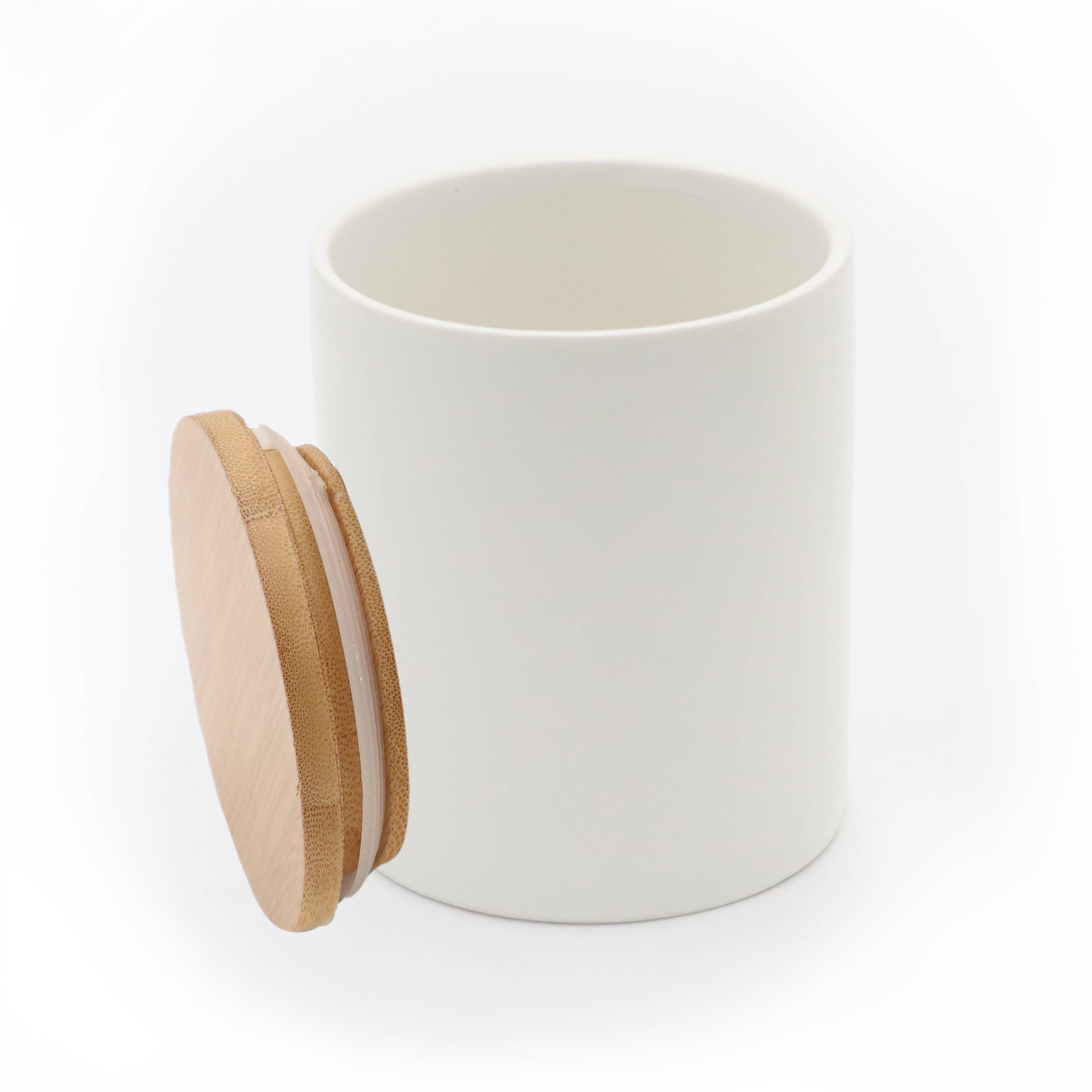 Candyl – Engroshandel Apotekerkrukke – Keramikkrukke med bambuslåg, 500 ml til stearinlys2