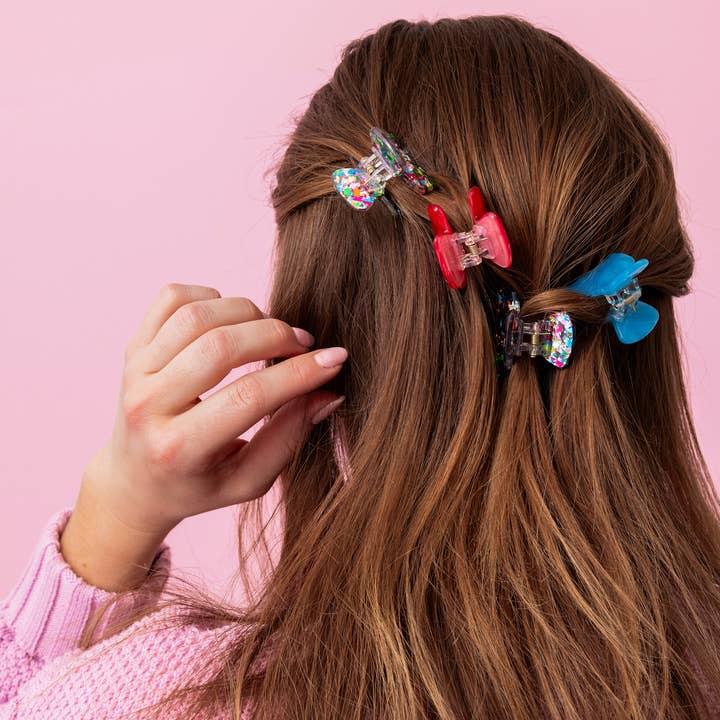 Taylor Elliott Designs - Wholesale Hair Clip - Women's - Claw Hair Clips - Mini - Colorful Confetti - Set of 4