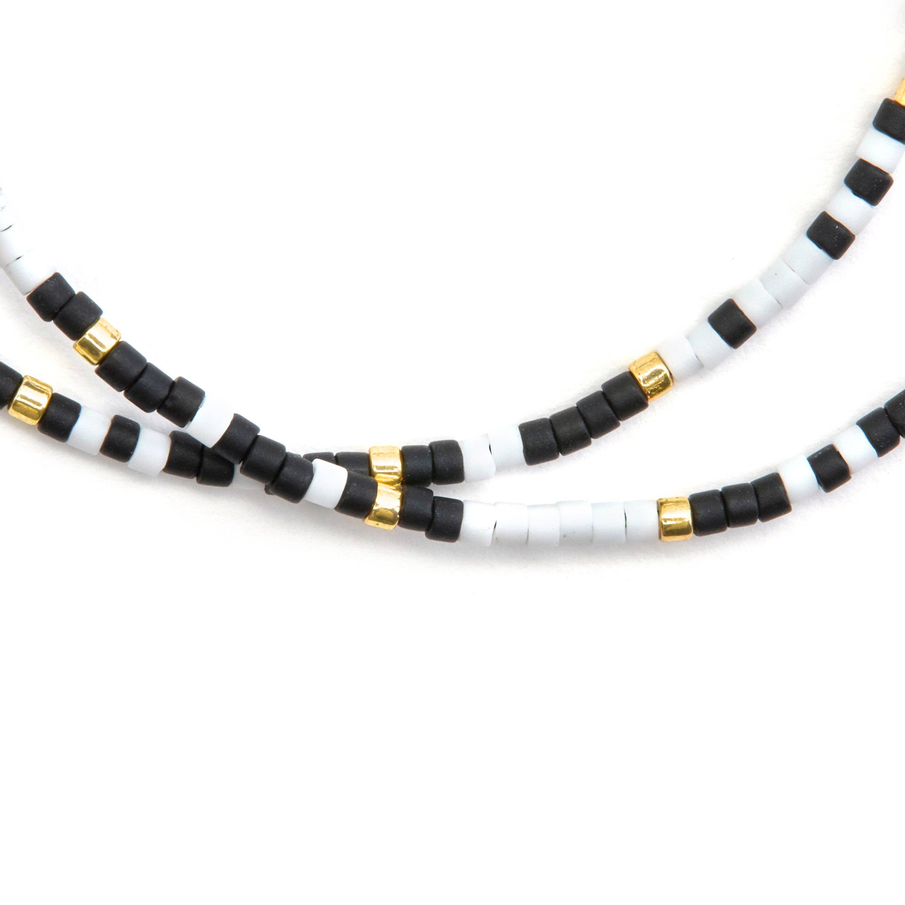 Luxenter - Wholesale Beaded Bracelet - Pulsera con Cristal Negro acabado oro 18k - Furie2