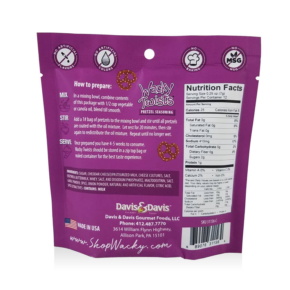 Davis & Davis Gourmet Foods – Mistura de especiarias secas por atacado – Torções malucas de cheddar branco1