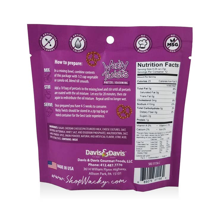 Davis & Davis Gourmet Foods - Wholesale Dried Spice Mix - White Cheddar Wacky Twists1