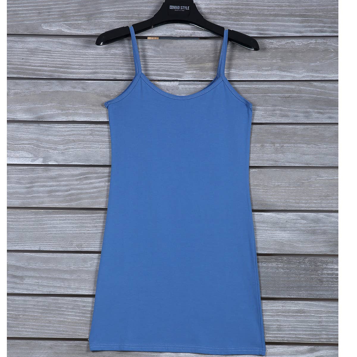 Mad Style - Wholesale Tank Top - Women's - Blue Spaghetti Strap Long Tank0