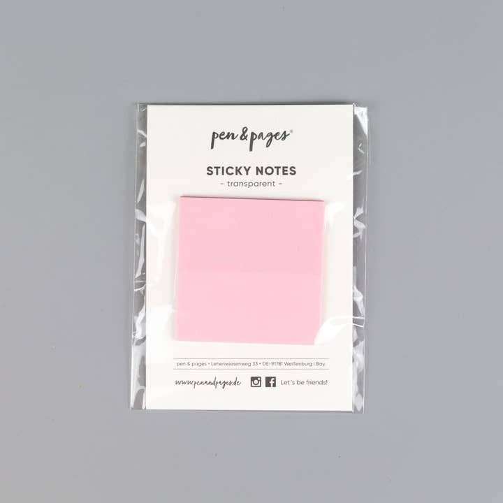 pen & pages - Wholesale Sticky Notes - Sticky Notes “pink” - transparent - 5 x 5 cm1