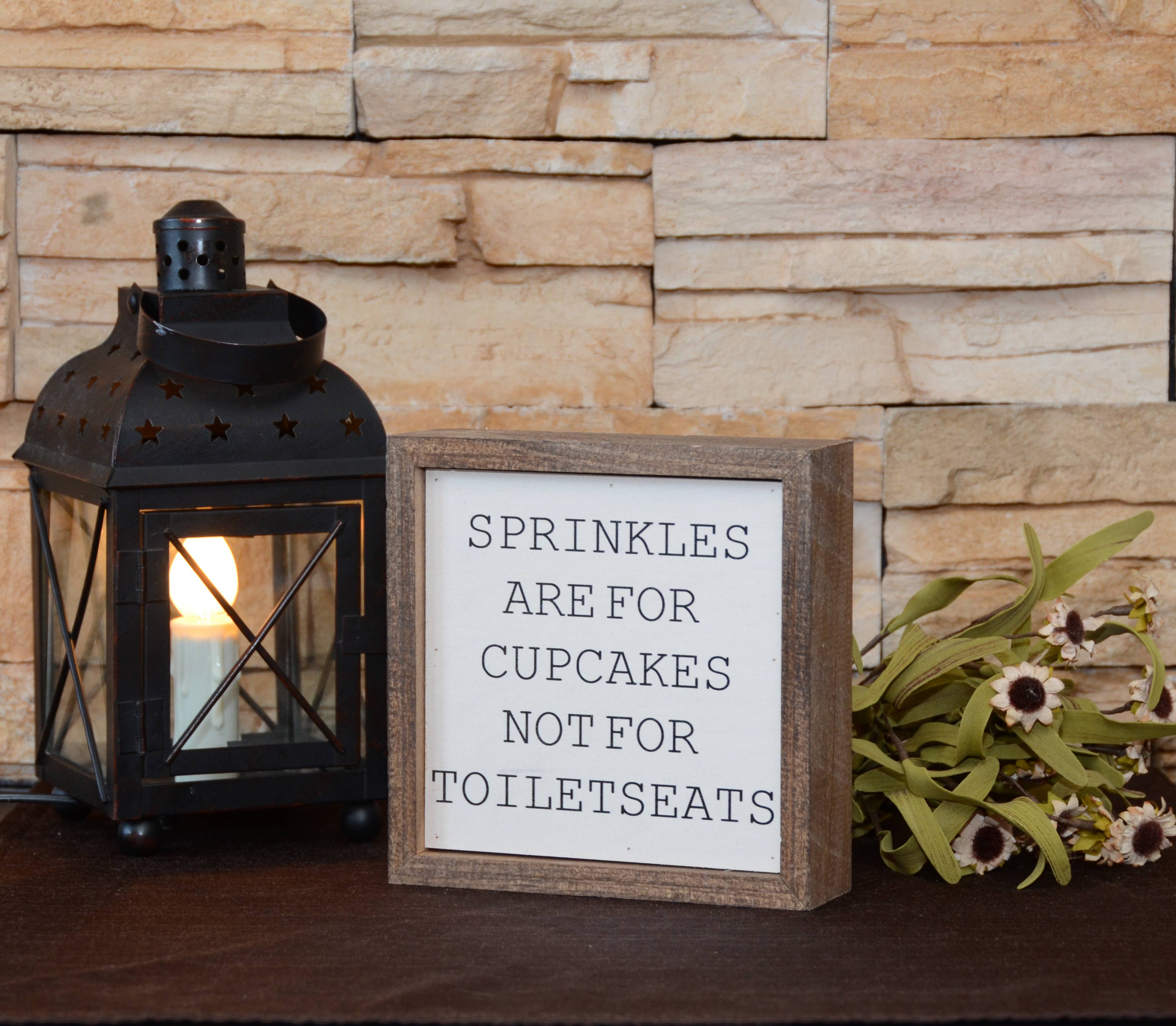 Driftless Studios - Wholesale Bathroom Sign - 6X6 Sprinkles Are For Cupcakes Boys Bathroom Sign1