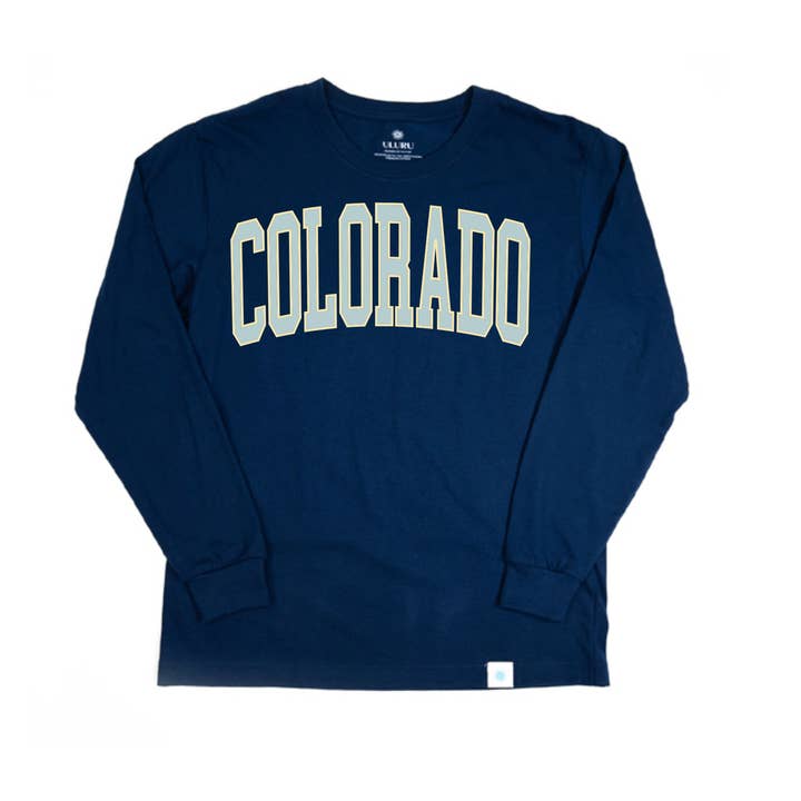 Chemise à manches longues Collegiate Colorado bleu marine pour la vente par Snow Business USA