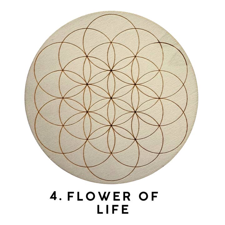 Arabella Crystals - Venta al por mayor Tablero de cristales energéticos - Placa de Cristal Grabada en Madera para Intenciones de Cristales5