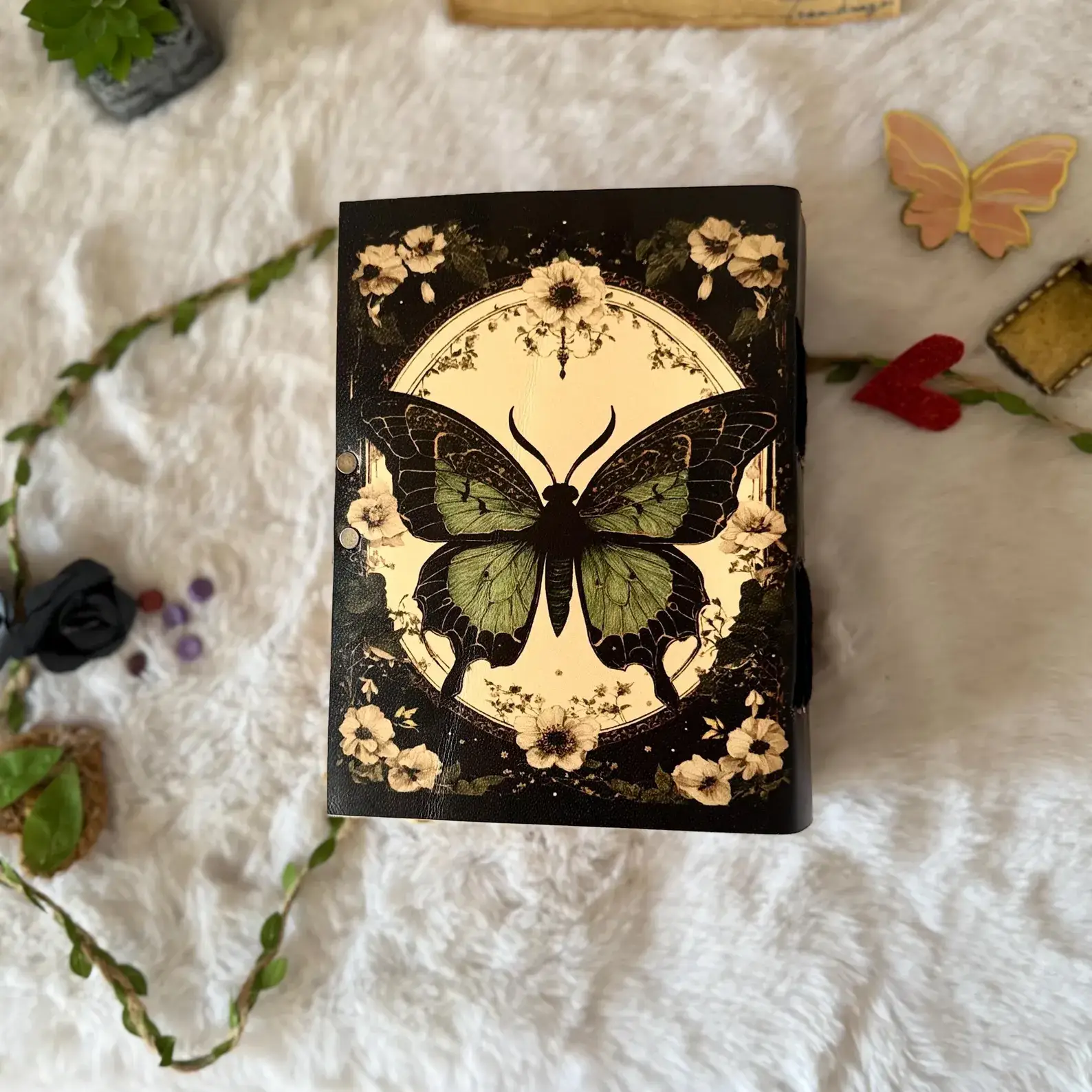 MNM HANDICRAFTS - Wholesale Journal/Diary - Gothic Journal spell book Luna Moths and Morpho Butterfly3