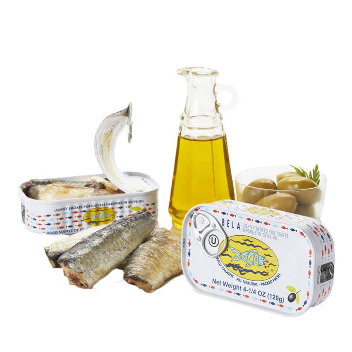 Tin Can Fish ( BELA, Cantara, Mar, Porthos, Varina ) - Wholesale Tinned Fish - Bela Lightly Smoked Sardines in Organic EVOO - 12 Pack6