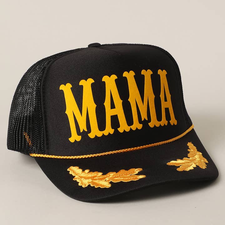 BLKGD MAMA Lettering Logo Foam Mesh Back Trucker Hat for wholesale on Faire3