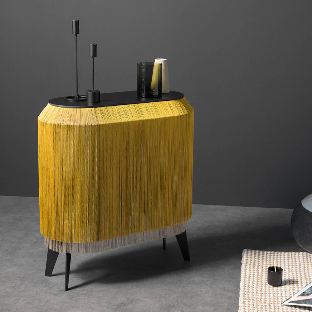 Ibride - Venta al por mayor Mesas auxiliares - Mesita de noche Baby Alpaca con flecos de viscosa6