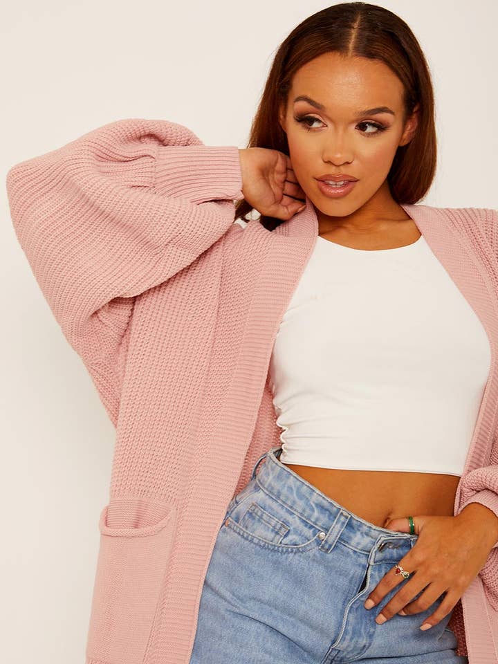 Stylewise Direct - Wholesale Cardigan – Women’s - Balloon Sleeves Knitted Open Cardigan