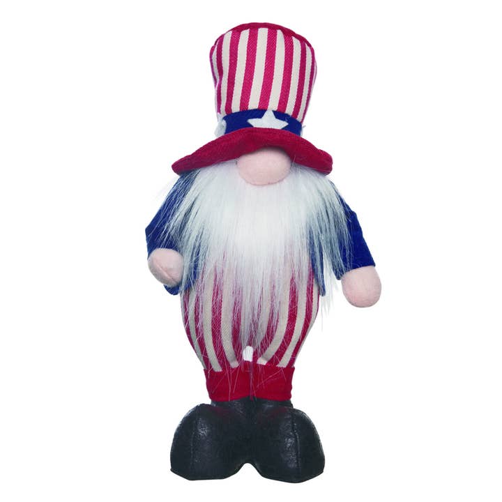 Transpac - Wholesale Decorative Figurine - CLOSEOUT 4th of July Patriotic Plush Uncle Sam Gnome