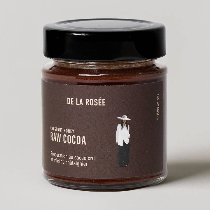 Kastanjehoning en RAUWE CACAO 185g voor wholesale door DE LA ROSÉE