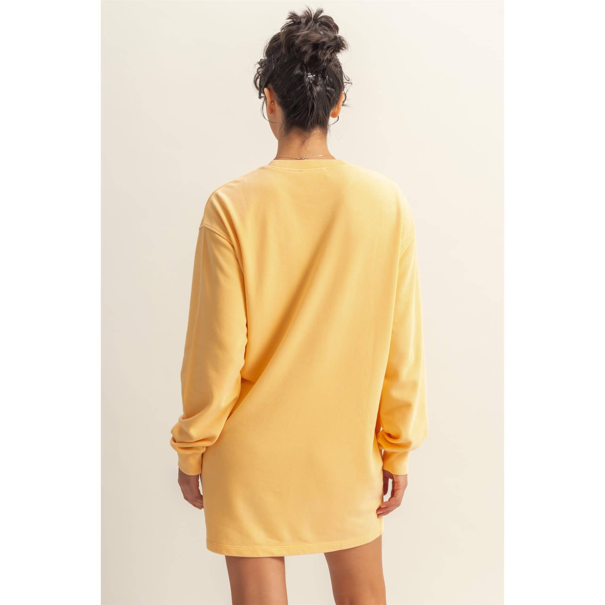 Double Zero - Wholesale Dress - Women's - Long Sleeve Oversized Mini Dress2