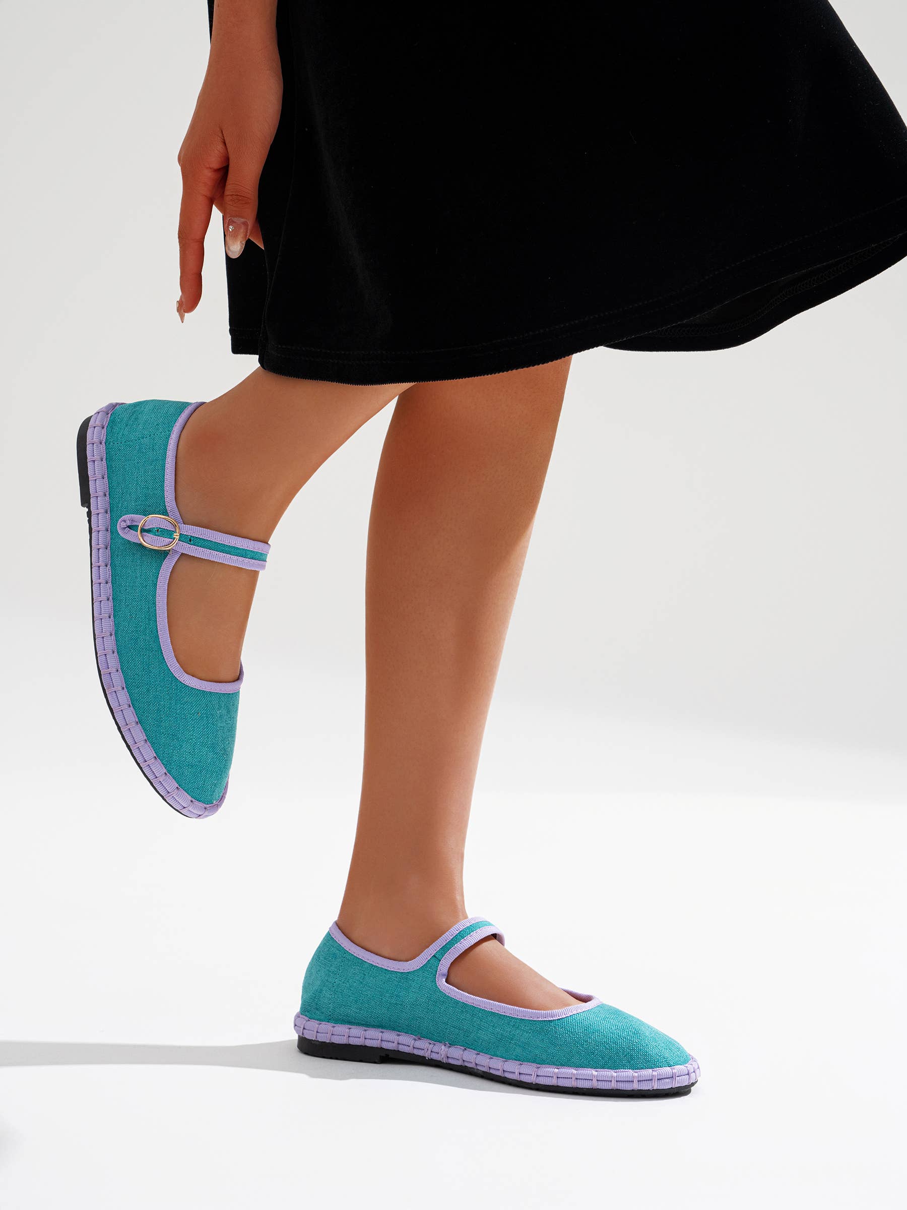 CEREZA – Engroshandel Flade sko - Dame – Kvinder Lærred Mary Jane Flade Sko20