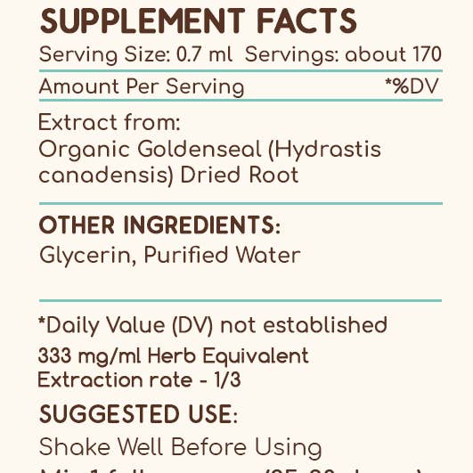 HerbEra - Wholesale Tincture - Goldenseal Root Tincture