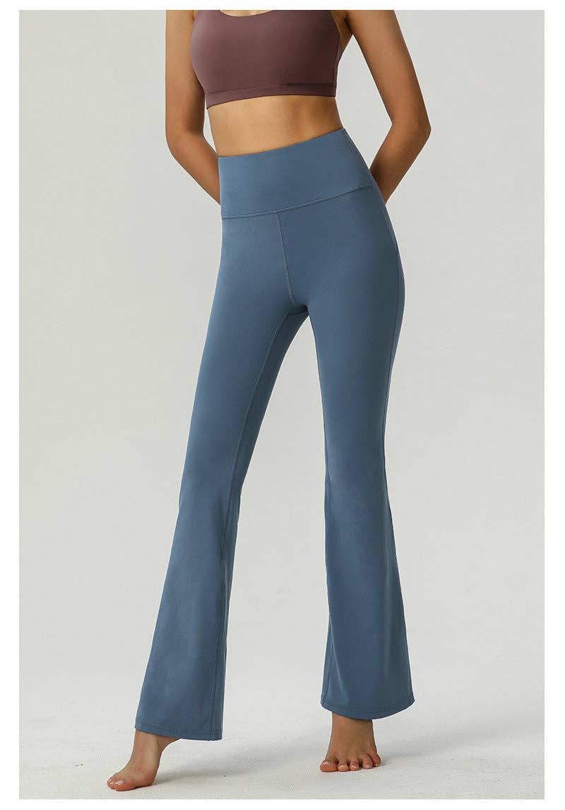 Active by Anna-Kaci - Wholesale Athletic Pants - Women's - High Rise Buttery Soft Contouring Flared Yoga Pant3