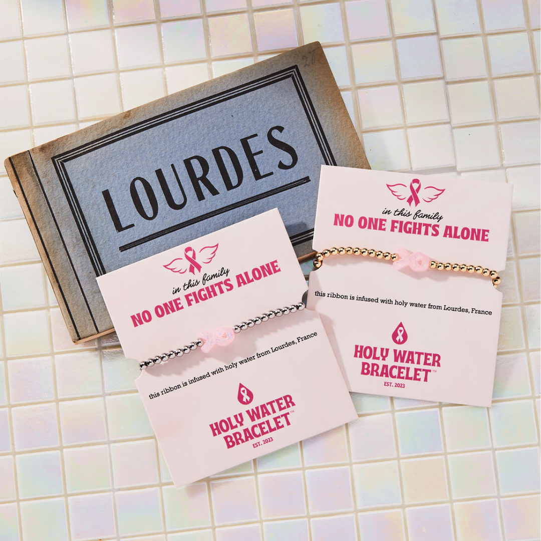 Holy Water Bracelet – wholesale Charm/dangle bracelet – HOLY WATER PINK RIBBON AWARENESS BRACELET 4