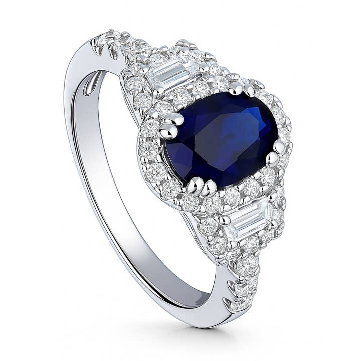 BERRICLE Sterling Zilveren 3-Steens Halo Art Deco 1,2ct CZ Ring voor wholesale door BERRICLE