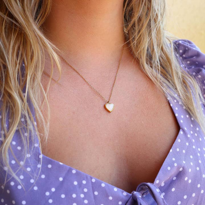 LilAryenne | Jewelry & Suncatchers - Wholesale Pendant/Charm Necklace - White Agate Heart Necklace