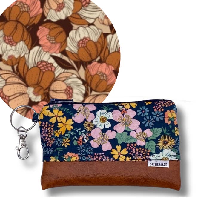 Warm Flora Zipper Pouch for wholesale by Daisie Maze