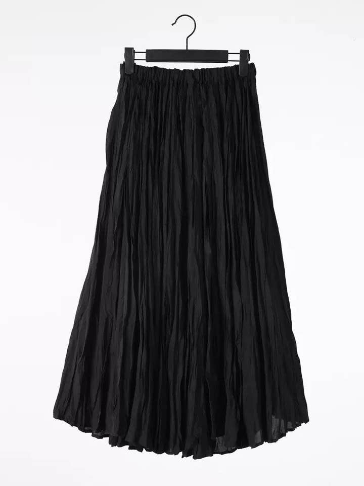 Plisseret nederdel (sort) for engroshandel hos Ellyndale