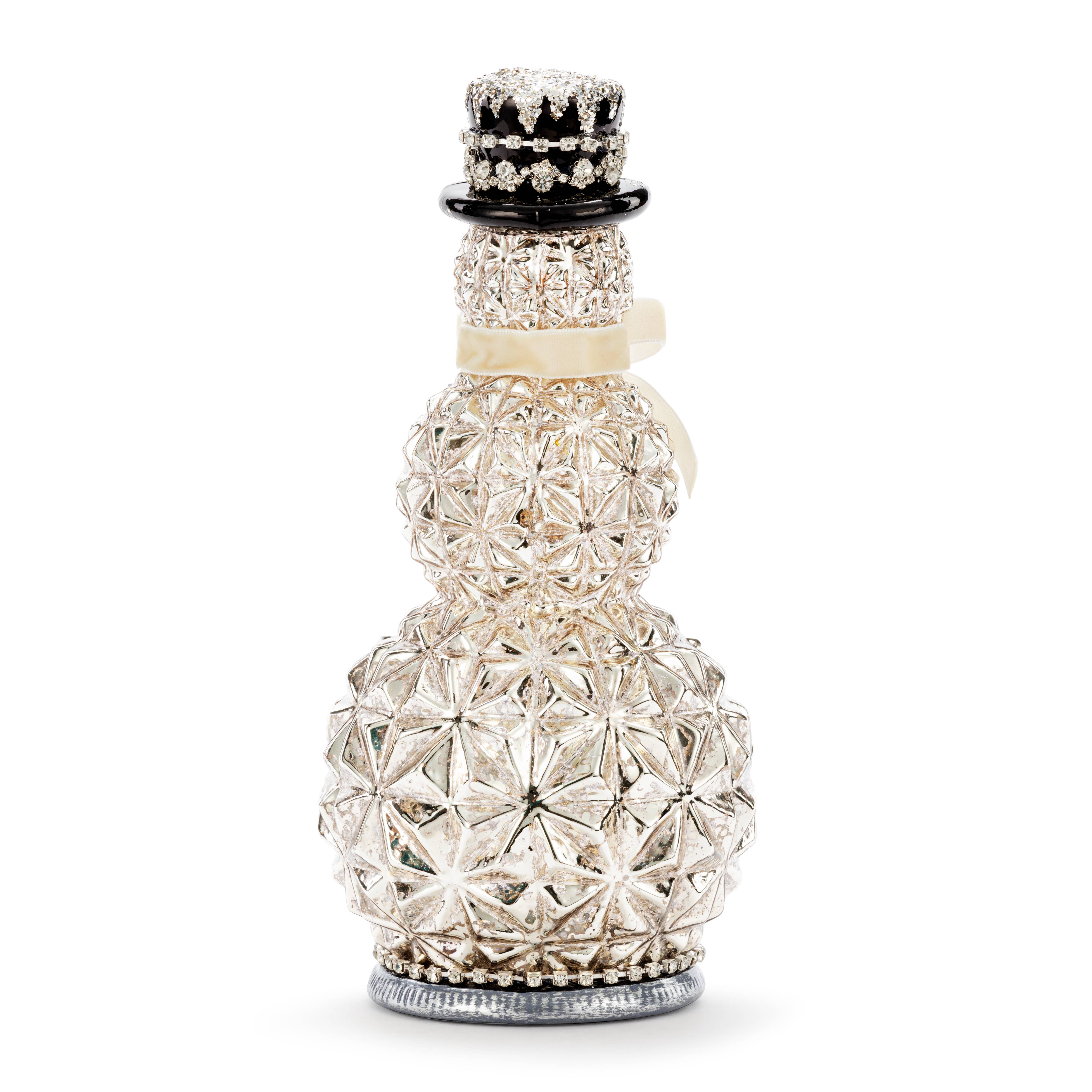 DEMDACO - Wholesale Christmas Decoration - Mercury Glass Sparkle Lit Snowman Figure - 6x11in2