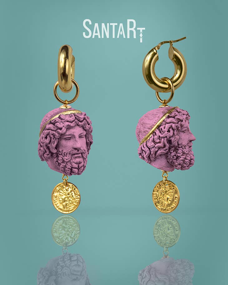 Santart - Wholesale Dangle Earrings - Zeus pink earrings0