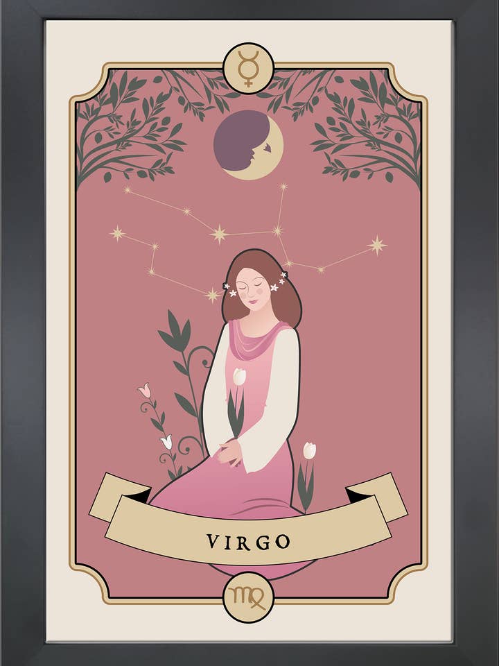 Illustration du zodiaque de la Vierge pour la vente par The Brightener Group