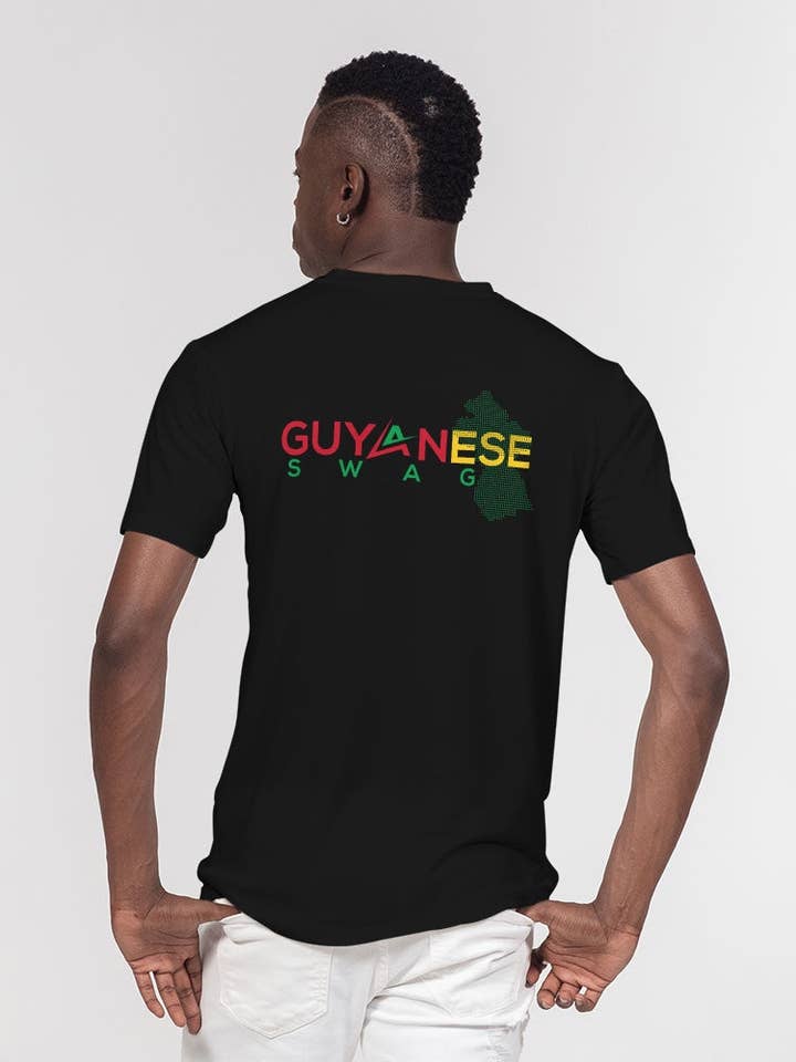 Official Guyanese Swag Guyana Map Logo Black Men's Everyday Pocket Tee for wholesale on Faire2