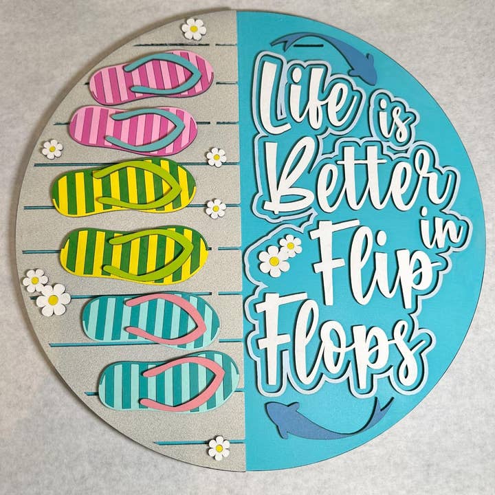 Crazy Daisy Designs - Wholesale DIY Craft Kit - Life is Better In Flip Flops | DIY Door or Tabletop Kit1