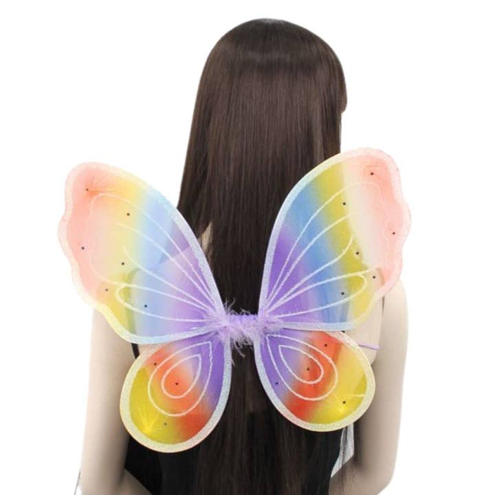 Topkids Accessories – wholesale Utklädningsdräkter – Barn – Ängelvingar Fairy Butterfly Pixie Tinkerbell Maskeraddräkt Flickor Klä upp Kostym Baby Småbarn Barn Barn Små Små Mini-Leksaker Fairywings Set Glitter46