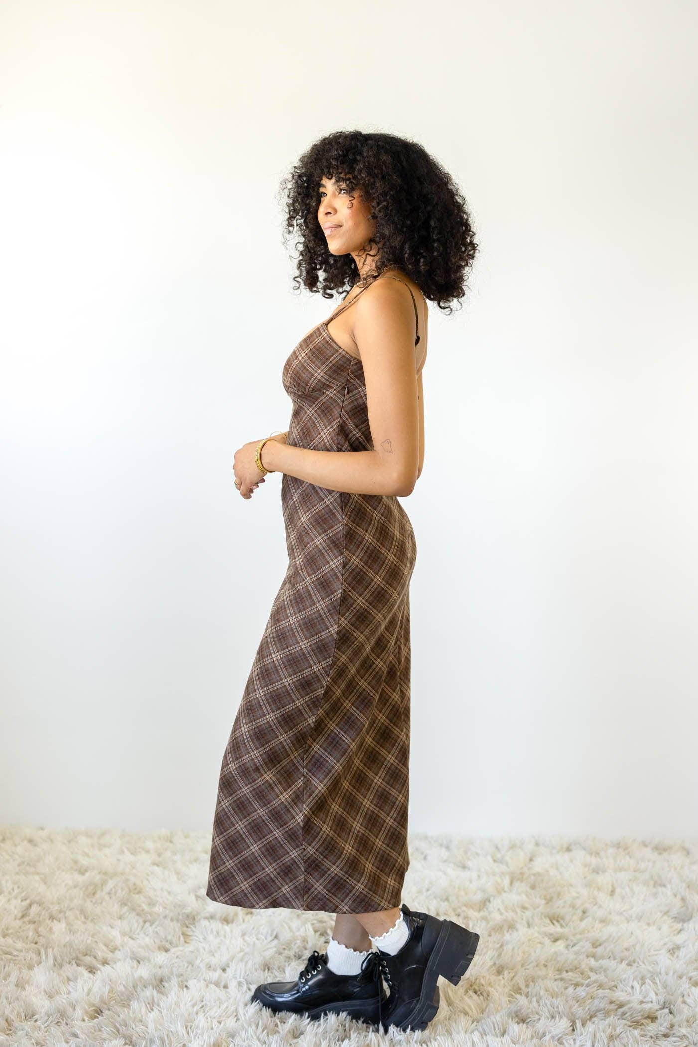 Nectar Clothing – Engroshandel Kjole - Dame – Plaid Maxi Kjole13