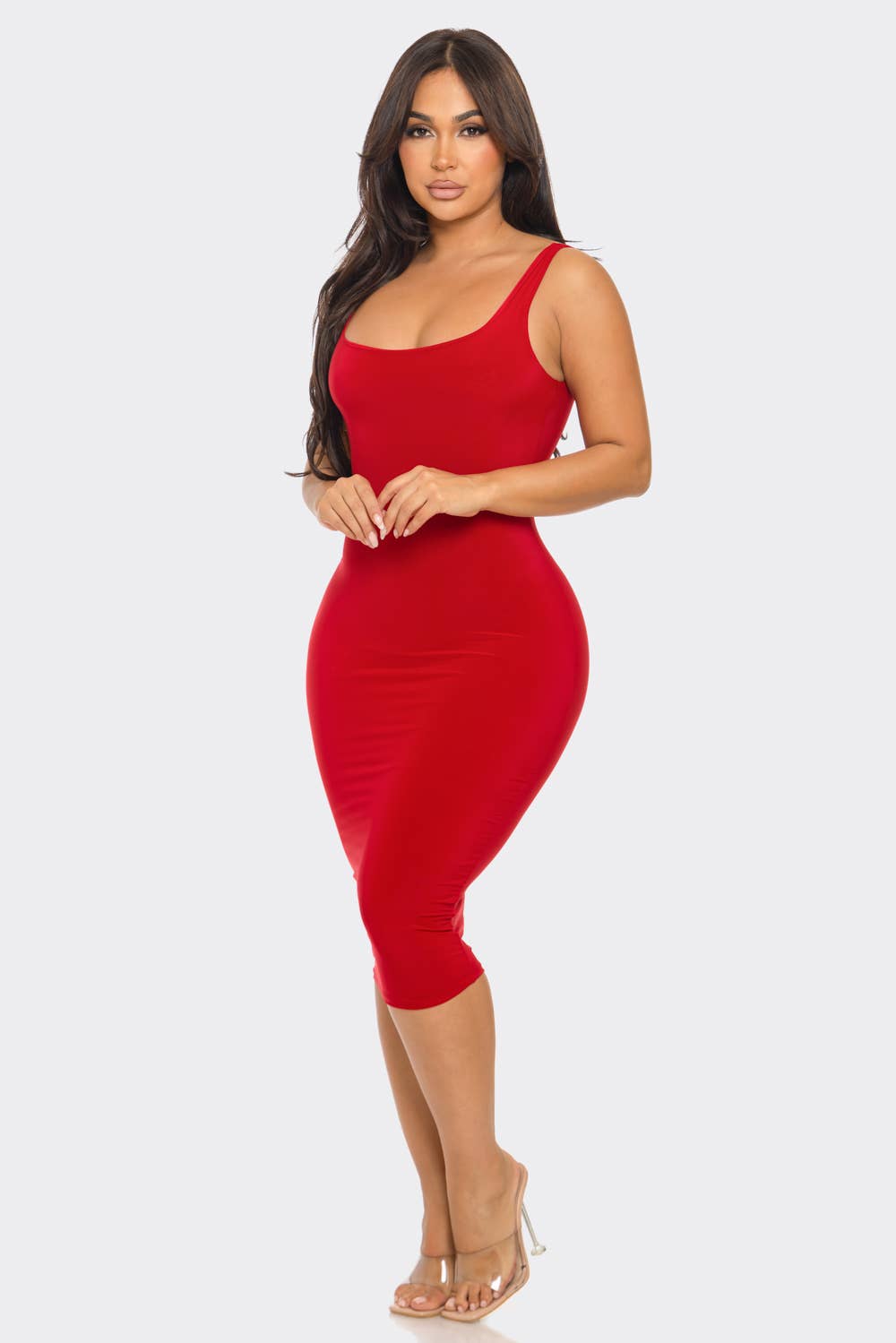 Uptown Apparel - Wholesale Dress - Women's - D11036 Tank Double Layer Midi Dress26