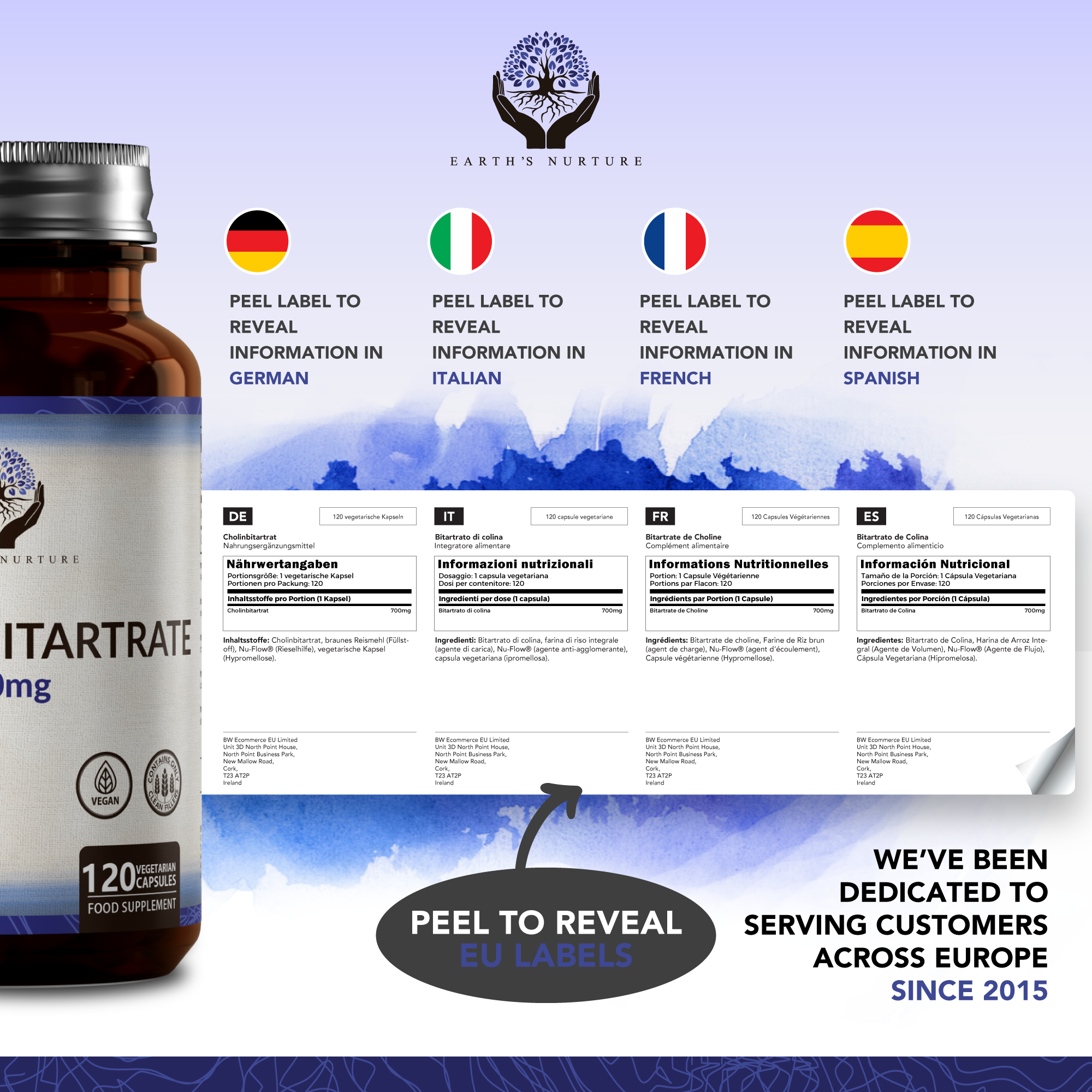 Focus Supplements - Vente Supplément oral/vitamine - Bitartrate de choline (700 mg) 120 gélules2