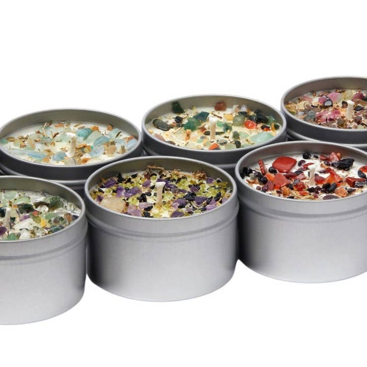 New Moon Beginnings - Wholesale Jar/Filled Candle - Mystical & Magical Candles, Spiritual Candle, Crystal Candle27