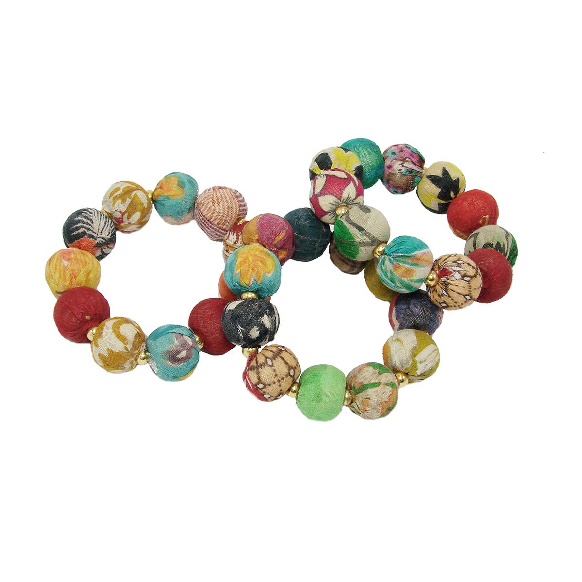 WorldFinds - Wholesale Beaded Bracelet - Large Kantha Bauble Bracelet3