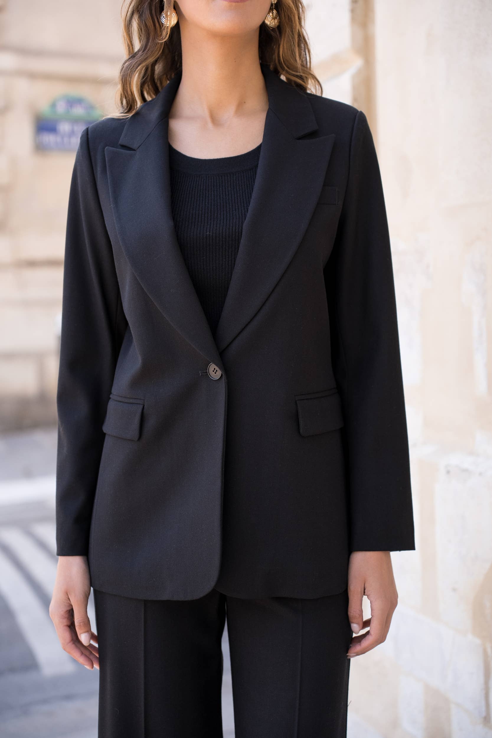 Attentif Paris - Wholesale Suit Jacket - Women's - Single-button straight blazer21