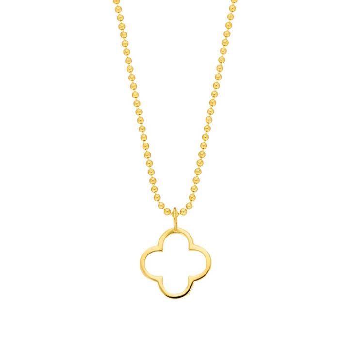 GENTLE CLOVER 14K yellow gold necklace for wholesale by Leaf Jewelry